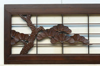 松と鷹の絢爛な絵柄が重厚感を与える欄間・書院セット EZ2399 在庫3枚一組