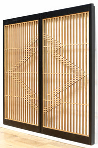 大型サイズ!! 松皮菱模様が大きく施された凛々しい大型書院セット EZ2400 在庫2枚一組