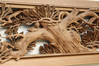 松竹梅を描いた見事な深彫り井波彫刻欄間 EZ2473ab 在庫(a:1 b:0)枚