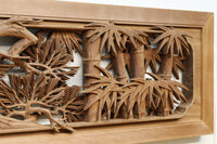 松竹梅を描いた見事な深彫り井波彫刻欄間 EZ2473ab 在庫(a:1 b:0)枚