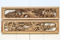 松竹梅を描いた見事な深彫り井波彫刻欄間 EZ2473ab 在庫(a:1 b:0)枚