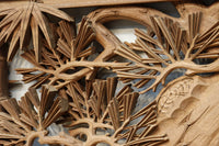 松竹梅を描いた見事な深彫り井波彫刻欄間 EZ2473ab 在庫(a:1 b:0)枚