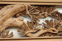 松竹梅を描いた見事な深彫り井波彫刻欄間 EZ2473ab 在庫(a:1 b:0)枚