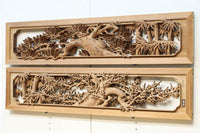 松竹梅を描いた見事な深彫り井波彫刻欄間 EZ2473ab 在庫(a:1 b:0)枚