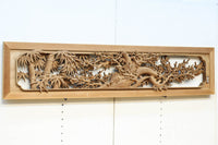 松竹梅を描いた見事な深彫り井波彫刻欄間 EZ2473ab 在庫(a:1 b:0)枚