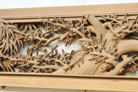 松竹梅を描いた見事な深彫り井波彫刻欄間 EZ2473ab 在庫(a:1 b:0)枚