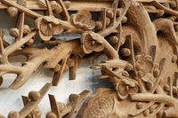 松竹梅を描いた見事な深彫り井波彫刻欄間 EZ2473ab 在庫(a:1 b:0)枚