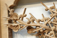 松竹梅を描いた見事な深彫り井波彫刻欄間 EZ2473ab 在庫(a:1 b:0)枚