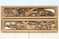 松竹梅を描いた見事な深彫り井波彫刻欄間 EZ2473ab 在庫(a:1 b:0)枚