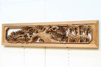 松竹梅を描いた見事な深彫り井波彫刻欄間 EZ2473ab 在庫(a:1 b:0)枚