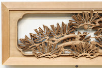 松竹梅を描いた見事な深彫り井波彫刻欄間 EZ2473ab 在庫(a:1 b:0)枚