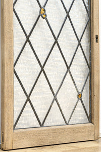 小さなステンドグラスが可愛らしいレトロモダンなガラス窓 EZ2484 在庫1セット