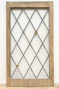 小さなステンドグラスが可愛らしいレトロモダンなガラス窓 EZ2484 在庫1セット