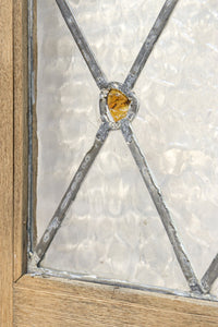 小さなステンドグラスが可愛らしいレトロモダンなガラス窓 EZ2484 在庫1セット