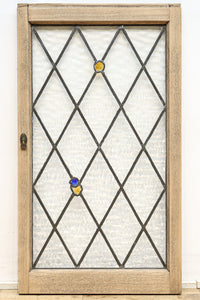 小さなステンドグラスが可愛らしいレトロモダンなガラス窓 EZ2484 在庫1セット