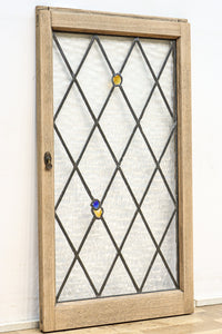 小さなステンドグラスが可愛らしいレトロモダンなガラス窓 EZ2484 在庫1セット