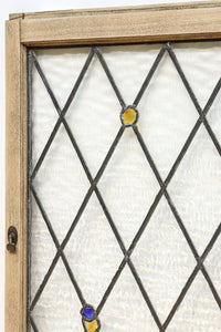 小さなステンドグラスが可愛らしいレトロモダンなガラス窓 EZ2484 在庫1セット