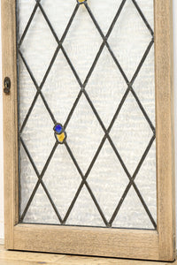 小さなステンドグラスが可愛らしいレトロモダンなガラス窓 EZ2484 在庫1セット