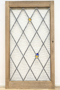 小さなステンドグラスが可愛らしいレトロモダンなガラス窓 EZ2484 在庫1セット