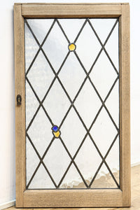 小さなステンドグラスが可愛らしいレトロモダンなガラス窓 EZ2484 在庫1セット