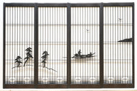 ゆったりとした情景を描いた上品な書院セット EZ2489 在庫4枚1組