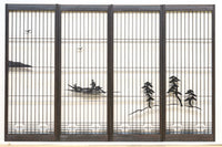 ゆったりとした情景を描いた上品な書院セット EZ2489 在庫4枚1組