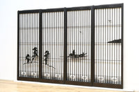 ゆったりとした情景を描いた上品な書院セット EZ2489 在庫4枚1組