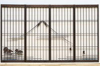 美しい富士の姿を描いた書院セット EZ2490 在庫4枚1組