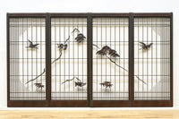 窓絵に縁起の良い絵柄が散りばめられた書院セット EZ2492 在庫4枚1組