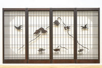 窓絵に縁起の良い絵柄が散りばめられた書院セット EZ2492 在庫4枚1組