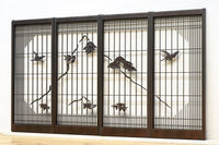 窓絵に縁起の良い絵柄が散りばめられた書院セット EZ2492 在庫4枚1組