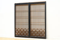 格子と幾何学装飾を黒枠で上品に纏めた書院 EZ2497 在庫1枚