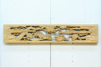 鶴松を華やかに描いた木地色の欄間 EZ2517 在庫1枚