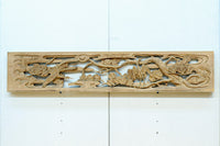 鶴松を華やかに描いた木地色の欄間 EZ2517 在庫1枚