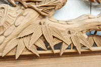 どっしりと貫禄ある松の彫刻を描く深彫り彫刻欄間 EZ2518 在庫1枚