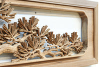 どっしりと貫禄ある松の彫刻を描く深彫り彫刻欄間 EZ2518 在庫1枚