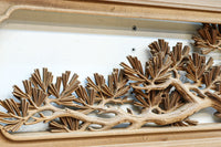 どっしりと貫禄ある松の彫刻を描く深彫り彫刻欄間 EZ2518 在庫1枚