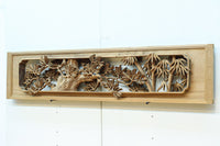 松の細枝と竹葉で立体感が際立つ深彫り彫刻欄間 EZ2520 在庫1枚