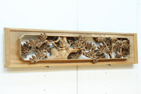 松の細枝と竹葉で立体感が際立つ深彫り彫刻欄間 EZ2520 在庫1枚