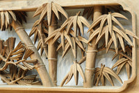 松の細枝と竹葉で立体感が際立つ深彫り彫刻欄間 EZ2520 在庫1枚