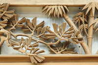 松の細枝と竹葉で立体感が際立つ深彫り彫刻欄間 EZ2520 在庫1枚