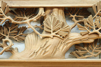 松の細枝と竹葉で立体感が際立つ深彫り彫刻欄間 EZ2520 在庫1枚