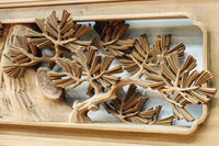 松の細枝と竹葉で立体感が際立つ深彫り彫刻欄間 EZ2520 在庫1枚