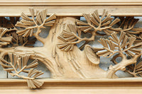 松の細枝と竹葉で立体感が際立つ深彫り彫刻欄間 EZ2520 在庫1枚