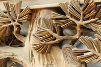 松の細枝と竹葉で立体感が際立つ深彫り彫刻欄間 EZ2520 在庫1枚