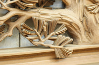 松の細枝と竹葉で立体感が際立つ深彫り彫刻欄間 EZ2520 在庫1枚