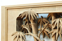 松の細枝と竹葉で立体感が際立つ深彫り彫刻欄間 EZ2520 在庫1枚