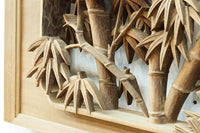 松の細枝と竹葉で立体感が際立つ深彫り彫刻欄間 EZ2520 在庫1枚