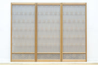 【ご精算用】木地色の柔らかな色彩をしたスリガラス入り極上幾何学書院 EZ2523 在庫3枚