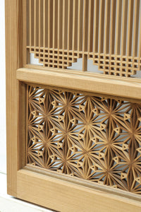 【ご精算用】木地色の柔らかな色彩をしたスリガラス入り極上幾何学書院 EZ2523 在庫3枚